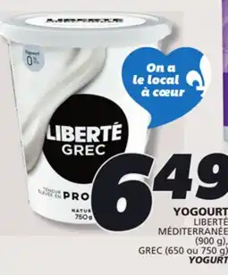 IGA LIBERTÉ MÉDITERRANÉE (900 g), GREC (650 ou 750 g) YOGURT offer
