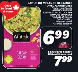 IGA ATTITUDE FRAÎCHE LETTUCE OR LETTUCE MIX WITHOUT TOPPINGS offer