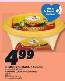 IGA FONTAINE SANTÉ HUMMUS OR BABA GANNOUJ offer