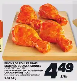 IGA C'EST PRÊT! À CUIRE FRESH MARINATED OR SEASONED CHICKEN DRUMSTICKS offer