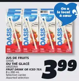 IGA OASIS OR ARIZONA FRUIT DRINK OR ICED TEA offer