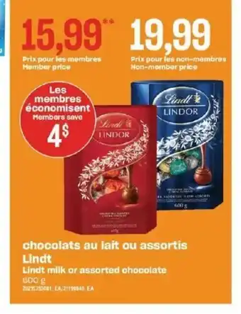 Provigo Chocolats Au Lait Ou Assortis Lindt offer