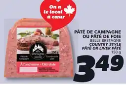 IGA BELLE BRETAGNE COUNTRY STYLE PÂTÉ OR LIVER PÂTÉ offer