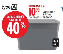 Canadian Tire Type-A Solid Tote offer