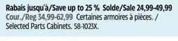 Canadian Tire Mastercraft Selected Parts Cabinets offer