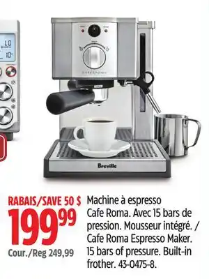 Canadian Tire Breville Cafe Roma Espresso Maker offer