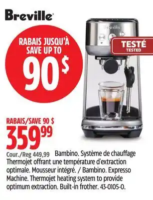 Canadian Tire Bambino. Expresso Machine offer