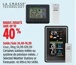 Canadian Tire La Crosse Selected Weather Stations or Forecaster offer