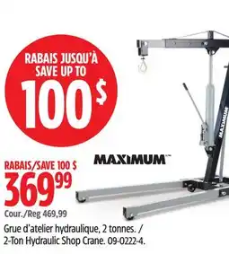 Canadian Tire 2-Ton Hydraulic Shop Crane offer