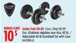 Canadian Tire Cap Adjustable 40-lb Dumbbell Set with Case offer