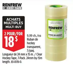 Canadian Tire Renfrew Clear Hockey Tape, 7-Pack offer