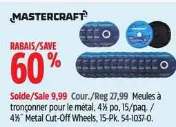 Canadian Tire Mastercraft 41⁄2˝ Metal Cut-Off Wheels, 15-Pk offer