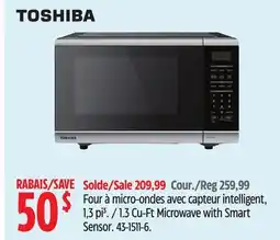 Canadian Tire Toshiba 1.3 Cu-Ft Microwave with Smart Sensor offer