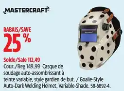 Canadian Tire Mastercraft Goalie-Style Auto-Dark Welding Helmet, Variable-Shade offer