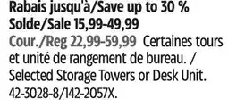Canadian Tire Selected Storage Towers or Desk Unit offer