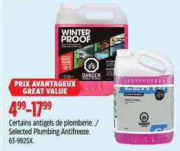 Canadian Tire Selected Plumbing Antifreeze offer