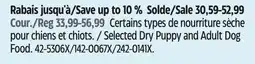 Canadian Tire Selected Dry Puppy and Adult Dog Food offer