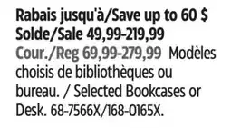 Canadian Tire Sauder Selected Bookcases or Desk offer