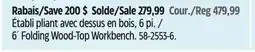 Canadian Tire MAXIMUM 6´ Folding Wood-Top Workbench offer