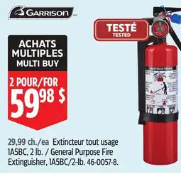 Canadian Tire Garrison General Purpose Fire Extinguisher, 1A5BC/2-lb offer