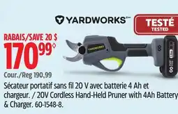 Canadian Tire Yardworks 20V Cordless Hand Held Garden Pruner offer