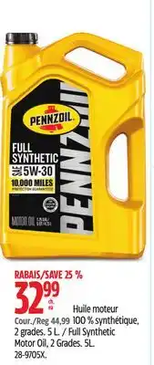 Canadian Tire Pennzoil Full Synthetic Motor Oil, 2 Grades offer