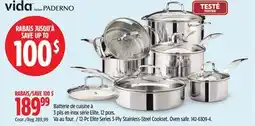 Canadian Tire Vida by Paderno 12-Pc Elite Series 3-Ply Stainless-Steel Cookset offer