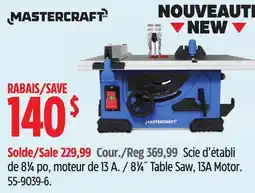 Canadian Tire Mastercraft 81⁄4˝ Table Saw, 13A Motor offer
