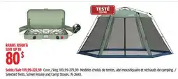 Canadian Tire Selected Tents, Screen House and Camp Stoves offer