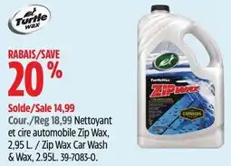 Canadian Tire Turtle Wax Zip Wax Car Wash & Wax offer