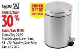 Canadian Tire Type A 5L Stainless-Steel Step Can offer