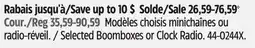 Canadian Tire Proscan Selected Boomboxes or Clock Radio offer