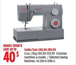 Canadian Tire Selected Sewing Machines offer