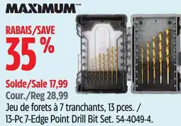 Canadian Tire Maximum 13-Pc 7-Edge Point Drill Bit offer