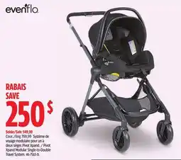 Canadian Tire Evenflo Pivot Xpand Modular Single-to-Double Travel System offer
