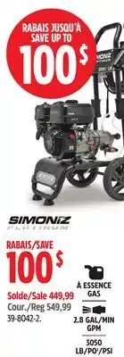 Canadian Tire Simoniz Platinum Pressure Washer offer