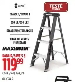 Canadian Tire MAXIMUM FIBREGLASS STEPLADDER offer
