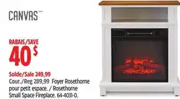 Canadian Tire Canvas Rosethorne Small Space Fireplace offer