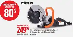 Canadian Tire Evolution 9˝ Concrete Saw with Diamond Blade offer