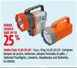 Canadian Tire Selected Flashlights, Lanterns, Headlamps and Batteries offer