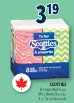 Familiprix SCOTTIES, À emporter/To go, Mouchoirs/Tissues, 8 x 10 unités offer