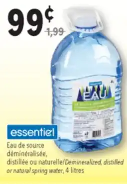 Familiprix Demineralized, distilled or natural spring water, 4litres offer