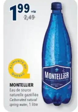 Familiprix MONTELLIER Carbonated natural spring water, 1 litre offer