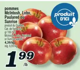 Marché Richelieu POMMES MCINTOSH, LOBO, PAULARED OU SUNRISE | MCINTOSH, LOBO, PAULARED OR SUNRISE APPLES offer
