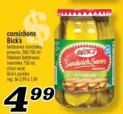 Marché Richelieu CORNICHONS BICK'S | BICK'S PICKLES offer