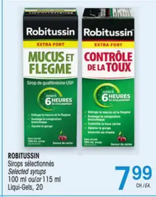 Uniprix ROBITUSSIN Sirops sélectionnés/Selected syrups offer