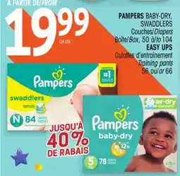 Uniprix PAMPERS BABY-DRY, SWADDLERS Couches/Diapers, EASY UPS Culottes d'entraînement/Training pants offer
