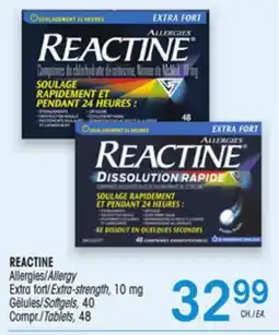 Uniprix REACTINE Allergies/Allergy, Extra fort/Extra-strength, Gélules/Softgels, Compr./Tablets offer