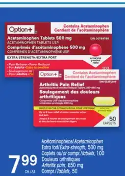 Uniprix OPTION+ Acétaminophène/Acetaminophen Extra fort/Extra-strength offer