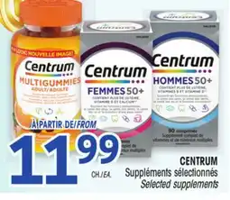 Uniprix CENTRUM Suppléments sélectionnés/Selected supplements offer
